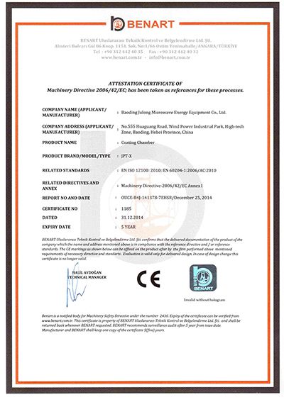 Certificados de Cabinas de Recubrimiento 